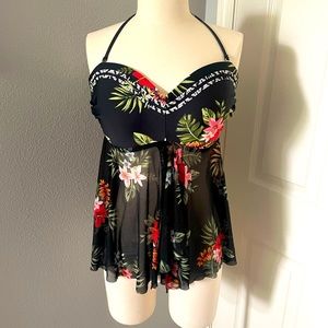 Kona Sol Floral Tankini Swimsuit